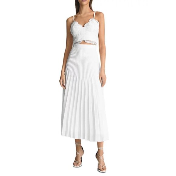 REISS Dora Pleated Midi Skirt, Size 2 - Picture 4 of 12